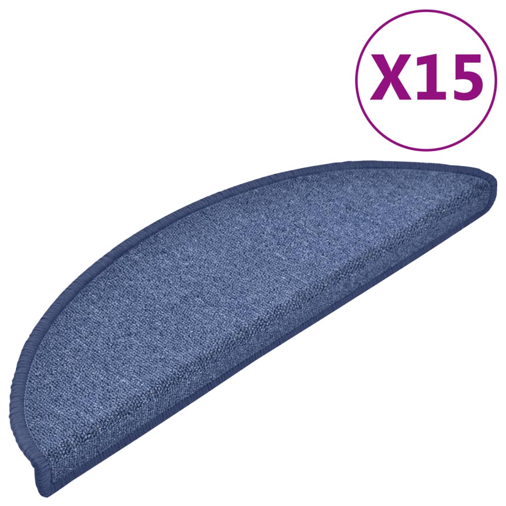vidaXL Tappetini per scale 10 pz 56x17x3 cm blu semicircolari - Image 8 of 48