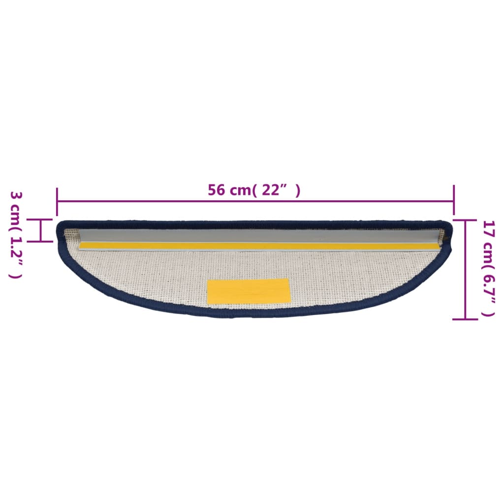 vidaXL Tappetini per scale 10 pz 56x17x3 cm blu semicircolari - Image 48 of 48