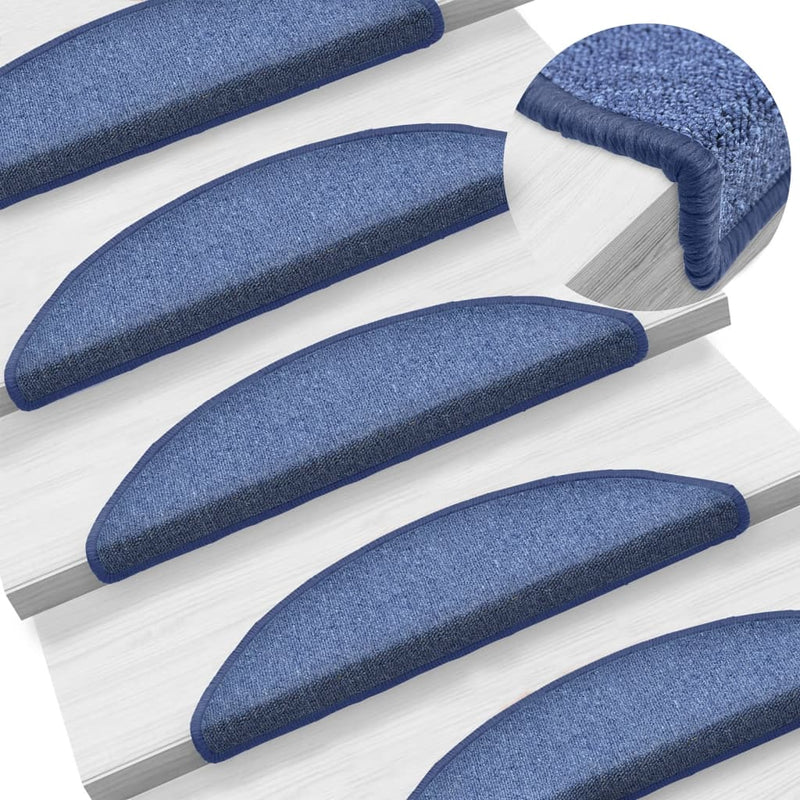 vidaXL Tappetini per scale 10 pz 56x17x3 cm blu semicircolari - Image 5 of 48