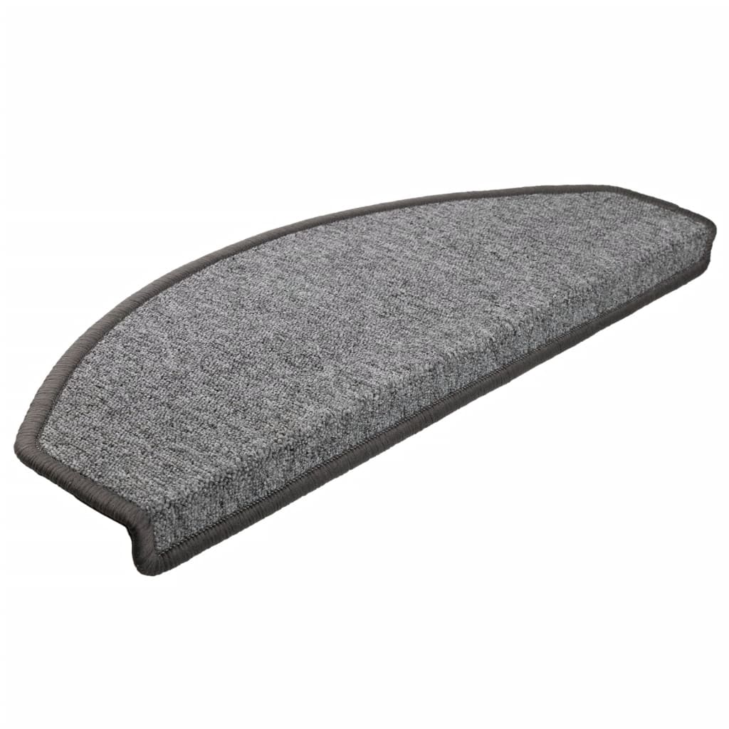 vidaXL Tappetini per scale 15 pz 65x24x4 cm Grigio scuro Semicircolari Grandi - Image 3 of 9