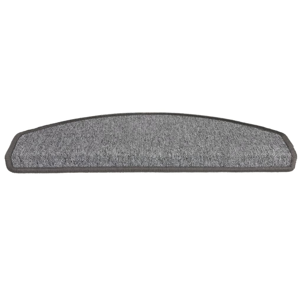 vidaXL Tappetini per scale 15 pz 65x24x4 cm Grigio scuro Semicircolari Grandi - Image 4 of 9