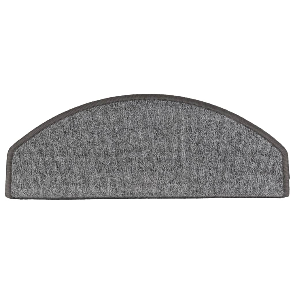 vidaXL Tappetini per scale 15 pz 65x24x4 cm Grigio scuro Semicircolari Grandi - Image 6 of 9