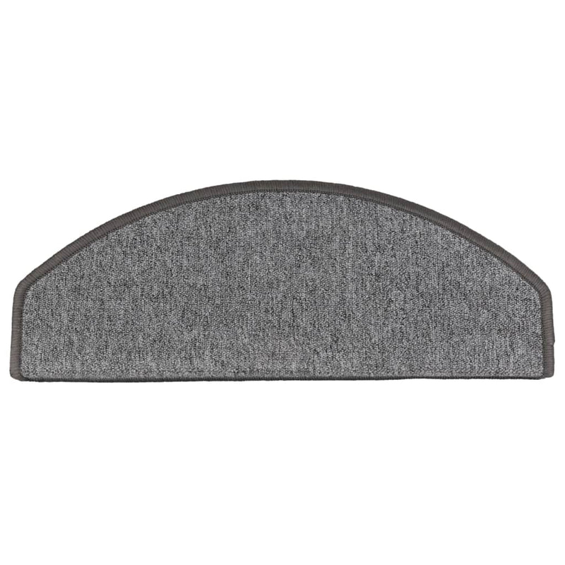 vidaXL Tappetini per scale 15 pz 65x24x4 cm Grigio scuro Semicircolari Grandi - Image 6 of 9