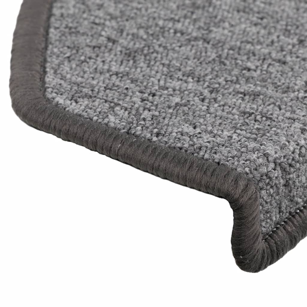 vidaXL Tappetini per scale 15 pz 65x24x4 cm Grigio scuro Semicircolari Grandi - Image 7 of 9