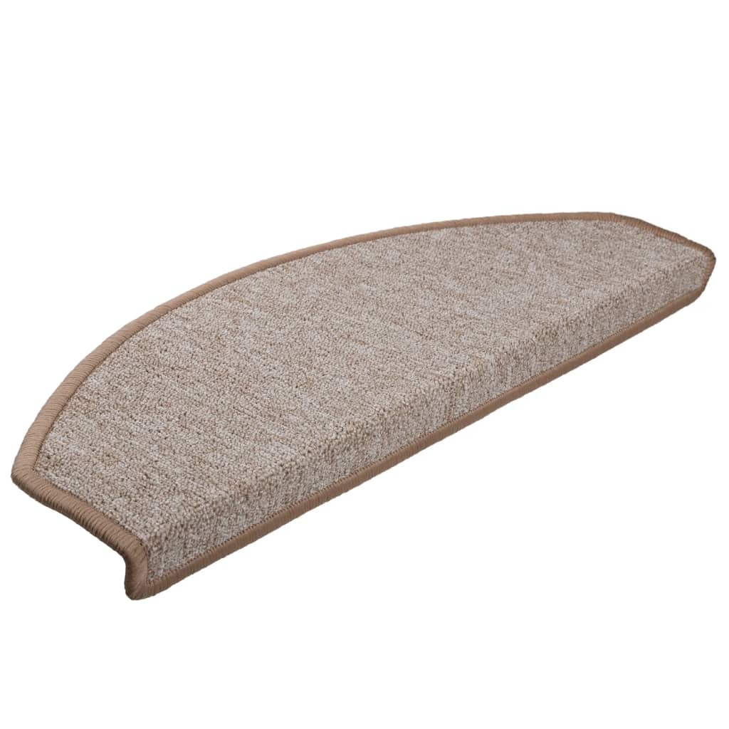 vidaXL Tappetini per scale 15 pz 65x24x4 cm Marrone chiaro Semicircolari Grandi - Image 3 of 9