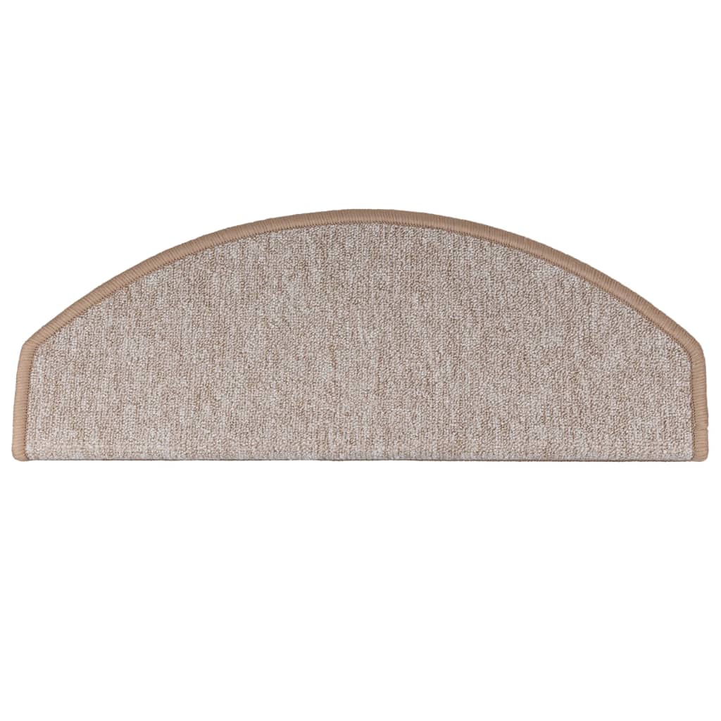 vidaXL Tappetini per scale 15 pz 65x24x4 cm Marrone chiaro Semicircolari Grandi - Image 6 of 9