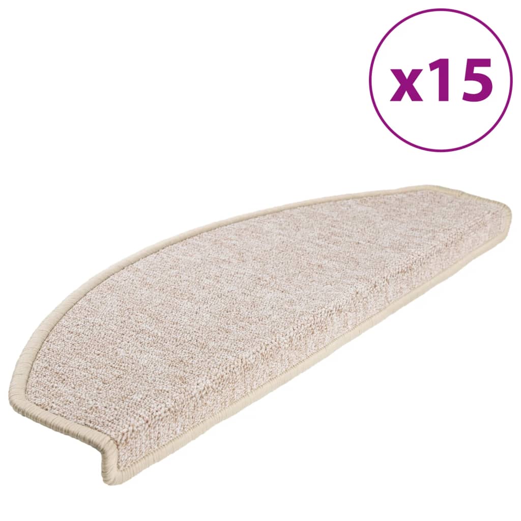 vidaXL Tappetini per scale 15 pz 65x24x4 cm tortora semicircolari grandi - Image 2 of 9