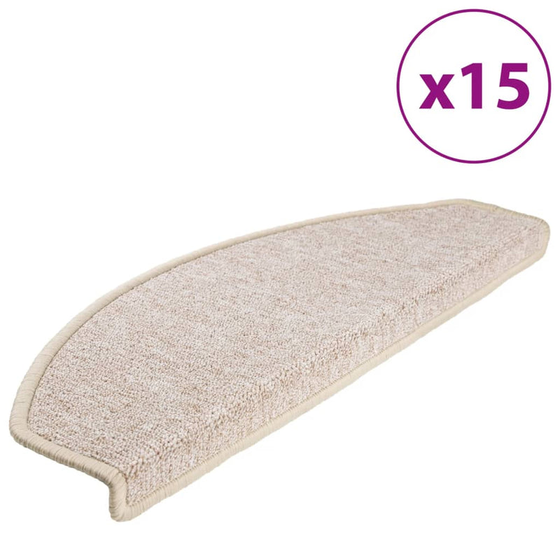 vidaXL Tappetini per scale 15 pz 65x24x4 cm tortora semicircolari grandi - Image 2 of 9