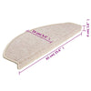 vidaXL Tappetini per scale 15 pz 65x24x4 cm tortora semicircolari grandi - Image 9 of 9