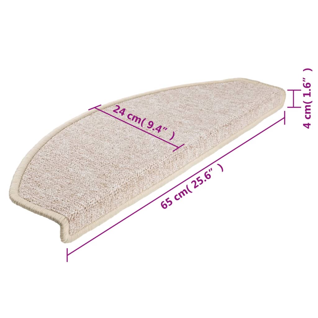 vidaXL Tappetini per scale 15 pz 65x24x4 cm tortora semicircolari grandi - Image 9 of 9