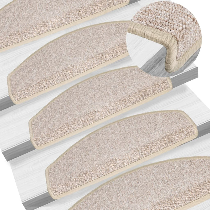 vidaXL Tappetini per scale 15 pz 65x24x4 cm tortora semicircolari grandi - Image 1 of 9