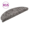 vidaXL Tappetini per scale 15 pz 56x17x3 cm Grigio Semicircolari - Image 2 of 8