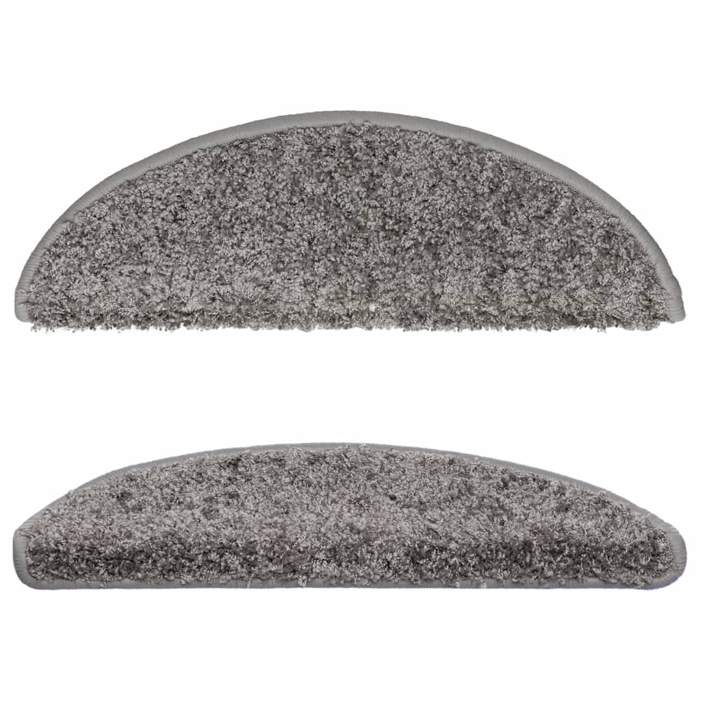 vidaXL Tappetini per scale 15 pz 56x17x3 cm Grigio Semicircolari - Image 4 of 8