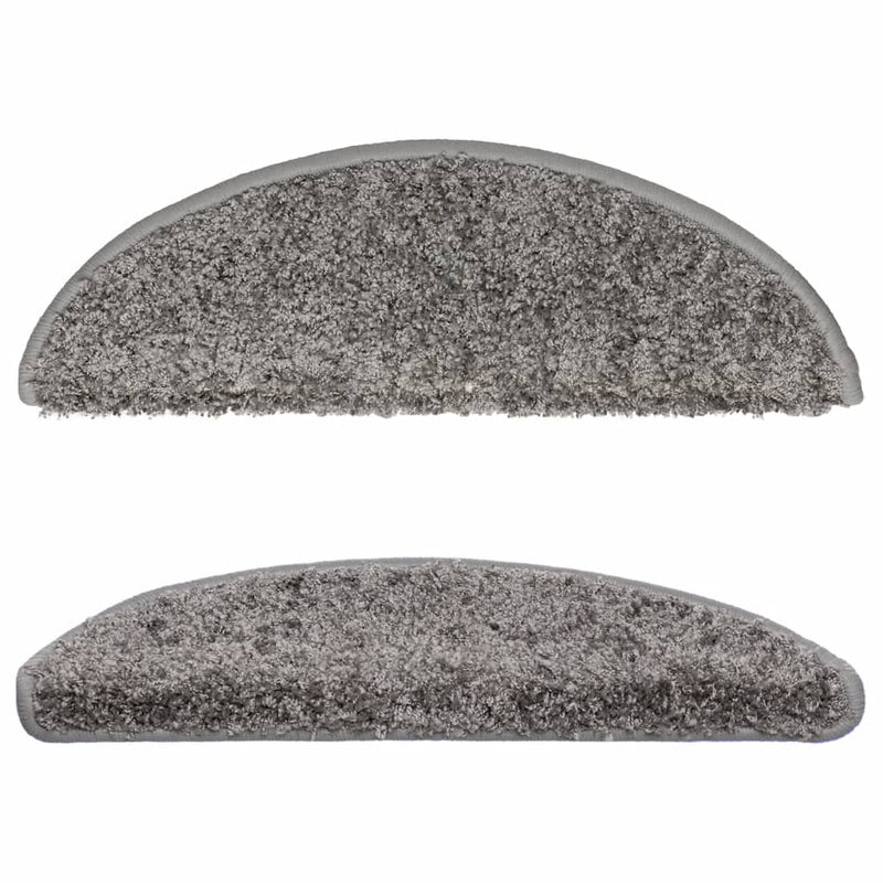 vidaXL Tappetini per scale 15 pz 56x17x3 cm Grigio Semicircolari - Image 4 of 8