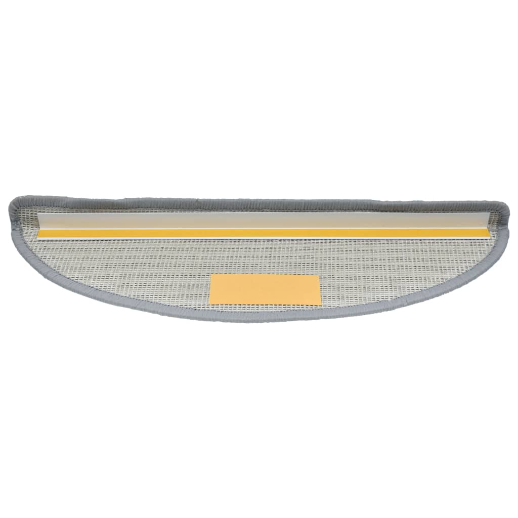vidaXL Tappetini per scale 15 pz 56x17x3 cm Grigio Semicircolari - Image 5 of 8
