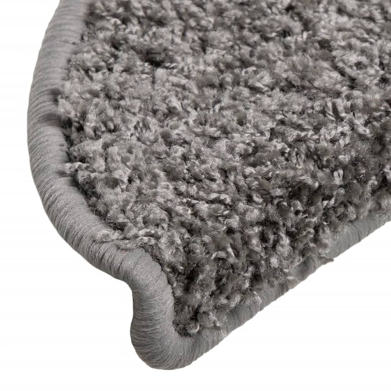 vidaXL Tappetini per scale 15 pz 56x17x3 cm Grigio Semicircolari - Image 6 of 8