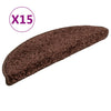 vidaXL Tappetini per scale 15 pz 56x17x3 cm Marrone chiaro Semicircolari - Image 6 of 31