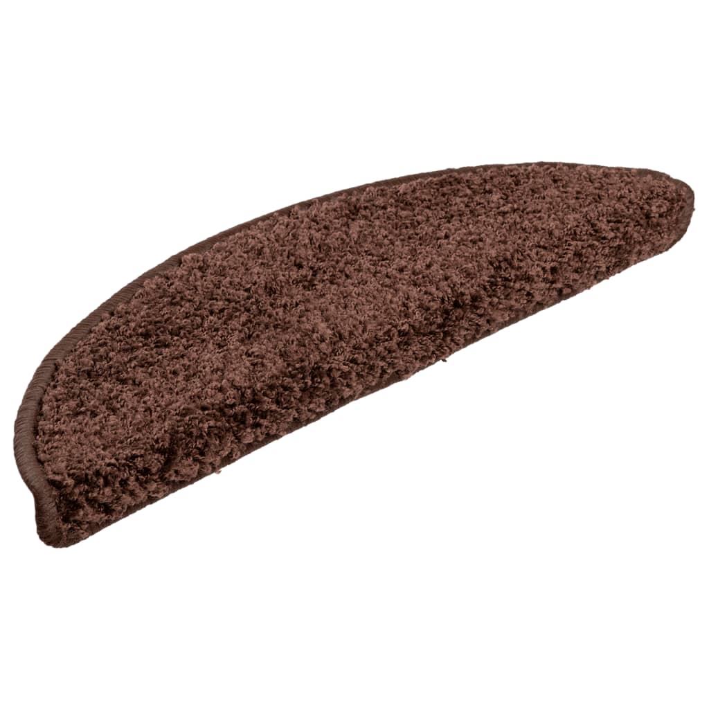 vidaXL Tappetini per scale 15 pz 56x17x3 cm Marrone chiaro Semicircolari - Image 9 of 31
