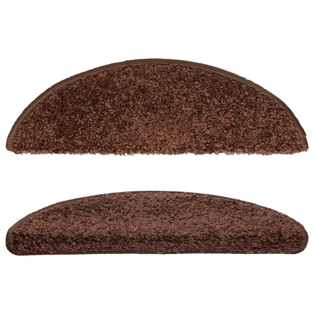 vidaXL Tappetini per scale 15 pz 56x17x3 cm Marrone chiaro Semicircolari - Image 14 of 31