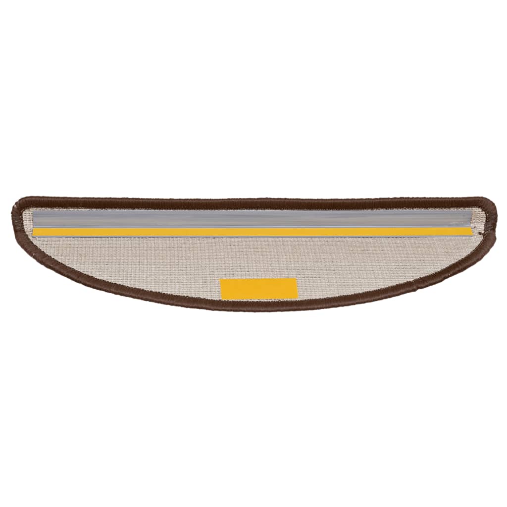 vidaXL Tappetini per scale 15 pz 56x17x3 cm Marrone Semicircolari - Image 5 of 8