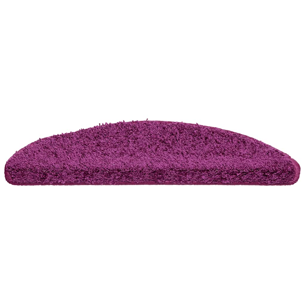 vidaXL Tappetini per scale 15 pz 56x17x3 cm Viola Semicircolari - Image 4 of 8