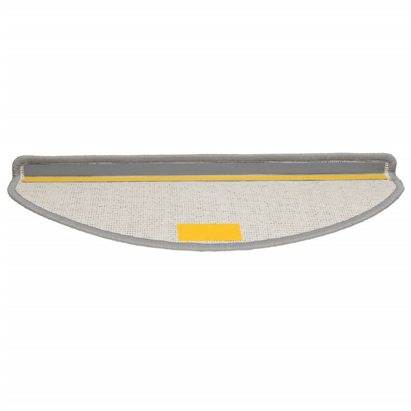 vidaXL Tappetini per scale 15 pz 65x21x4 cm Grigio Semicircolari Grandi - Image 5 of 9
