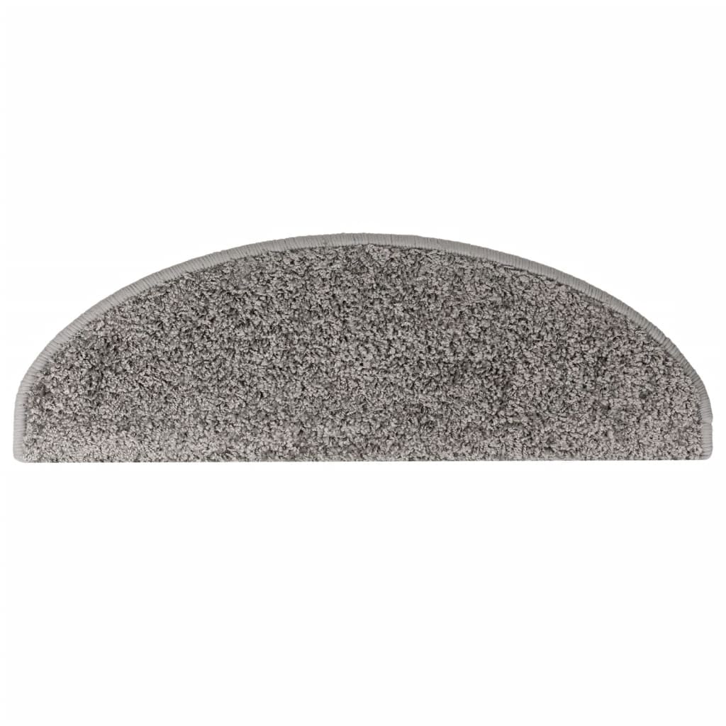 vidaXL Tappetini per scale 15 pz 65x21x4 cm Grigio Semicircolari Grandi - Image 6 of 9