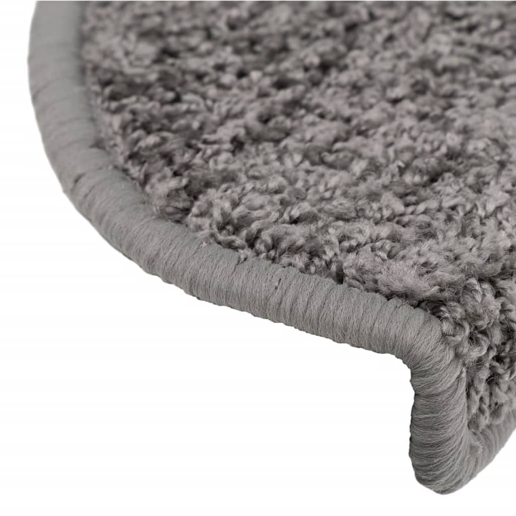 vidaXL Tappetini per scale 15 pz 65x21x4 cm Grigio Semicircolari Grandi - Image 7 of 9