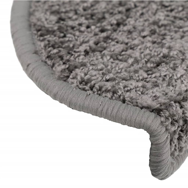 vidaXL Tappetini per scale 15 pz 65x21x4 cm Grigio Semicircolari Grandi - Image 7 of 9