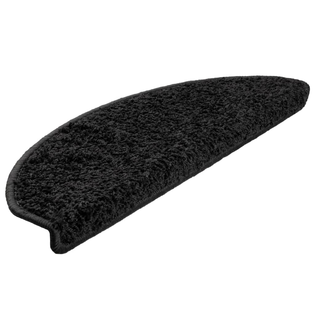 vidaXL Tappetini per scale 15 pz 65x21x4 cm Nero Semicircolari Grandi - Image 3 of 9