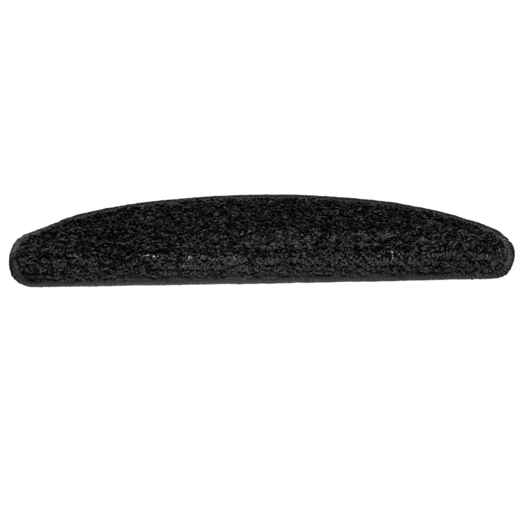 vidaXL Tappetini per scale 15 pz 65x21x4 cm Nero Semicircolari Grandi - Image 4 of 9