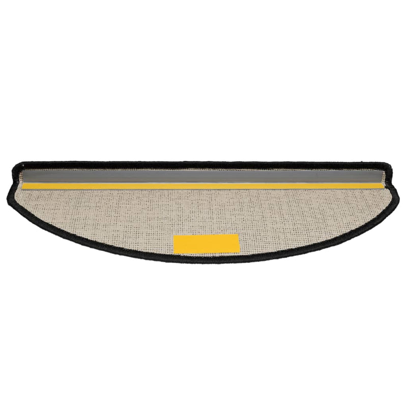vidaXL Tappetini per scale 15 pz 65x21x4 cm Nero Semicircolari Grandi - Image 5 of 9