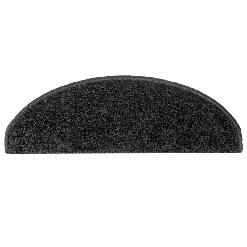 vidaXL Tappetini per scale 15 pz 65x21x4 cm Nero Semicircolari Grandi - Image 6 of 9