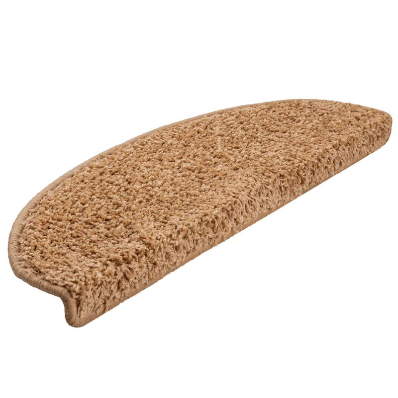 vidaXL Tappetini per scale 15 pz 65x21x4 cm Beige Semicircolari Grandi - Image 3 of 9