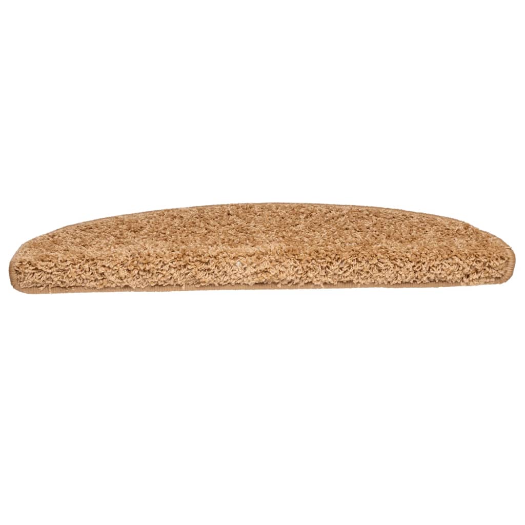 vidaXL Tappetini per scale 15 pz 65x21x4 cm Beige Semicircolari Grandi - Image 4 of 9