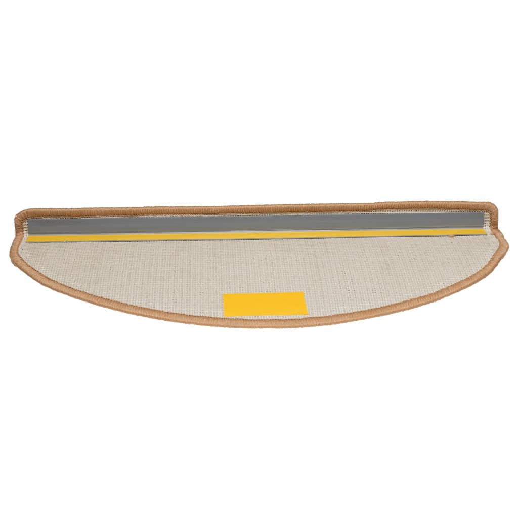 vidaXL Tappetini per scale 15 pz 65x21x4 cm Beige Semicircolari Grandi - Image 5 of 9