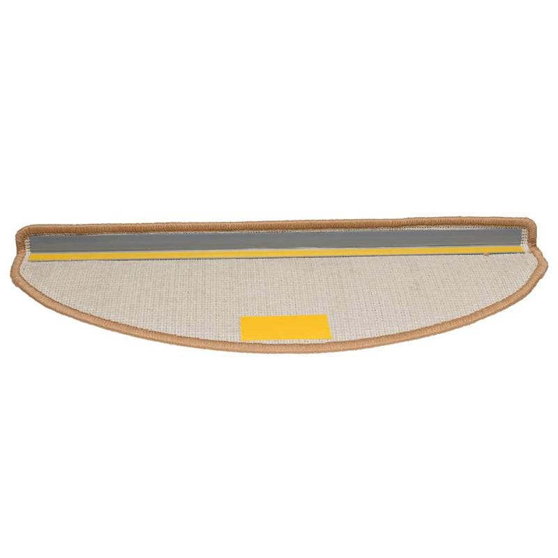 vidaXL Tappetini per scale 15 pz 65x21x4 cm Beige Semicircolari Grandi - Image 5 of 9