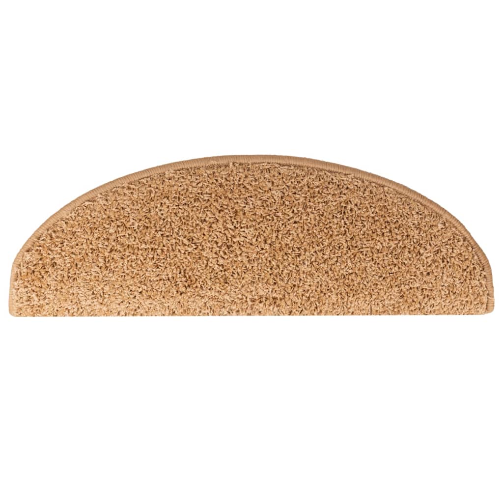 vidaXL Tappetini per scale 15 pz 65x21x4 cm Beige Semicircolari Grandi - Image 6 of 9