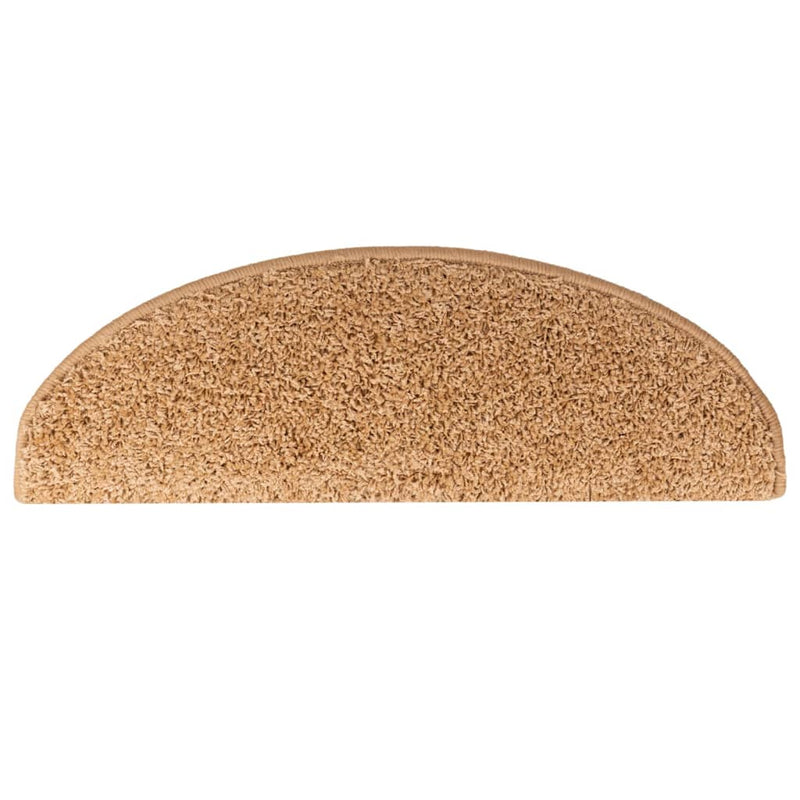 vidaXL Tappetini per scale 15 pz 65x21x4 cm Beige Semicircolari Grandi - Image 6 of 9
