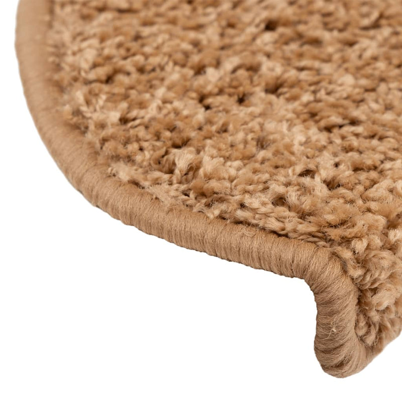 vidaXL Tappetini per scale 15 pz 65x21x4 cm Beige Semicircolari Grandi - Image 7 of 9