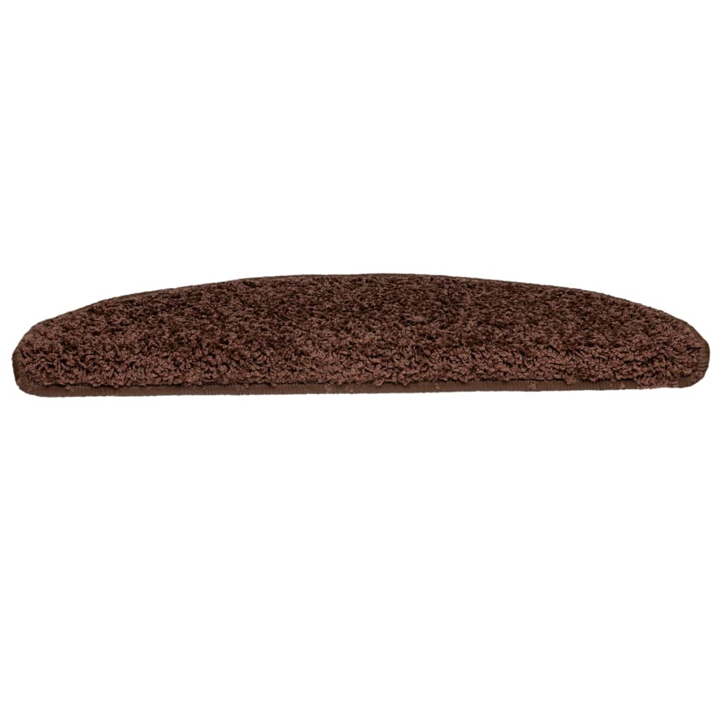 vidaXL Tappetini per scale 15 pz 65x21x4 cm Marrone Semicircolari Grandi - Image 4 of 9