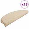 vidaXL Tappetini per scale 15 pz 65x21x4 cm Crema Semicircolari Grandi - Image 2 of 9