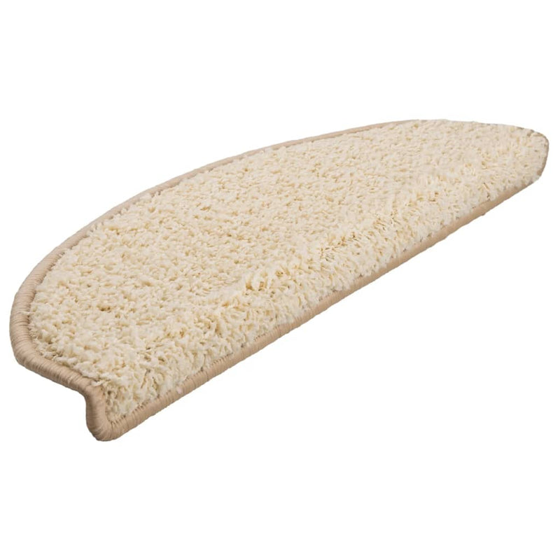 vidaXL Tappetini per scale 15 pz 65x21x4 cm Crema Semicircolari Grandi - Image 3 of 9