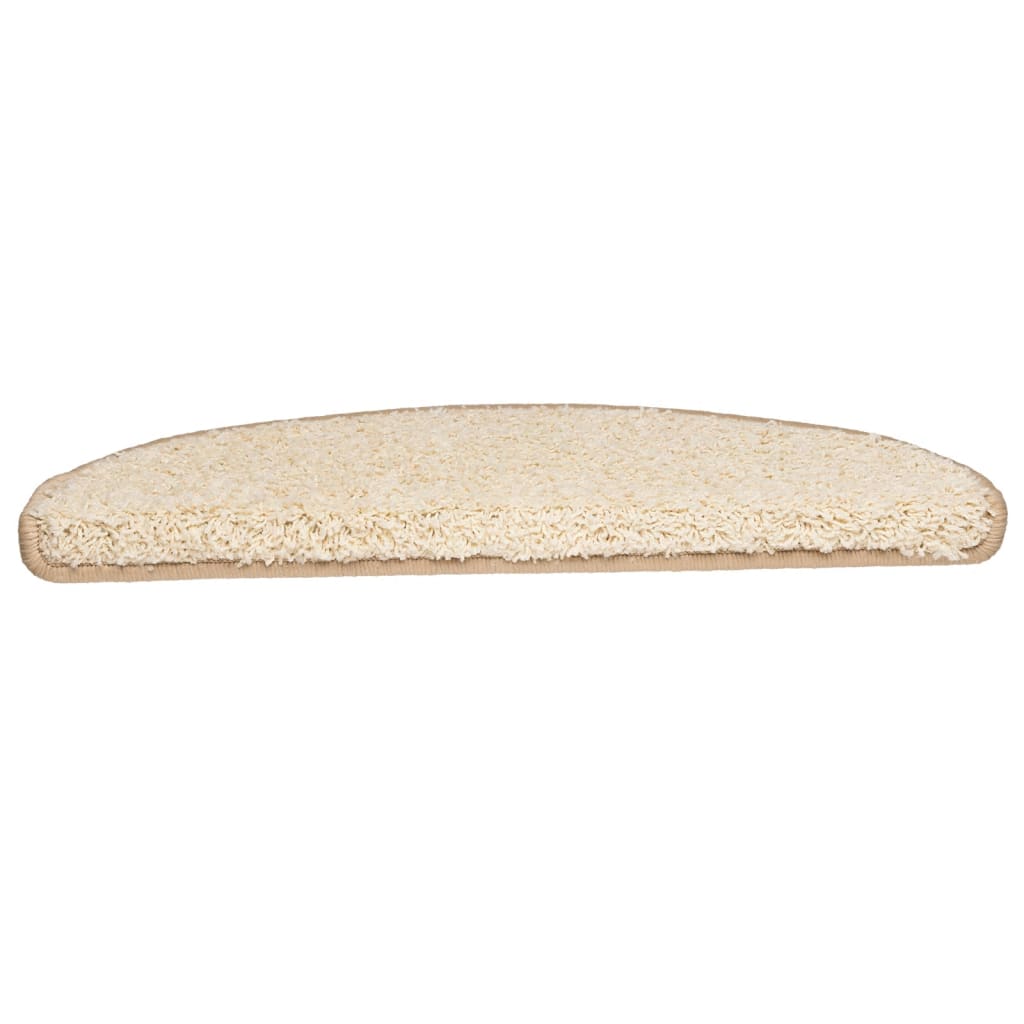 vidaXL Tappetini per scale 15 pz 65x21x4 cm Crema Semicircolari Grandi - Image 4 of 9