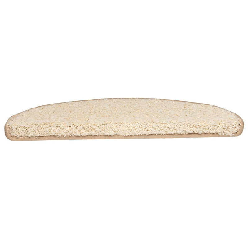 vidaXL Tappetini per scale 15 pz 65x21x4 cm Crema Semicircolari Grandi - Image 4 of 9