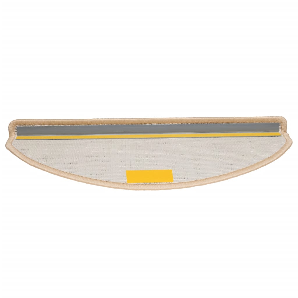vidaXL Tappetini per scale 15 pz 65x21x4 cm Crema Semicircolari Grandi - Image 5 of 9