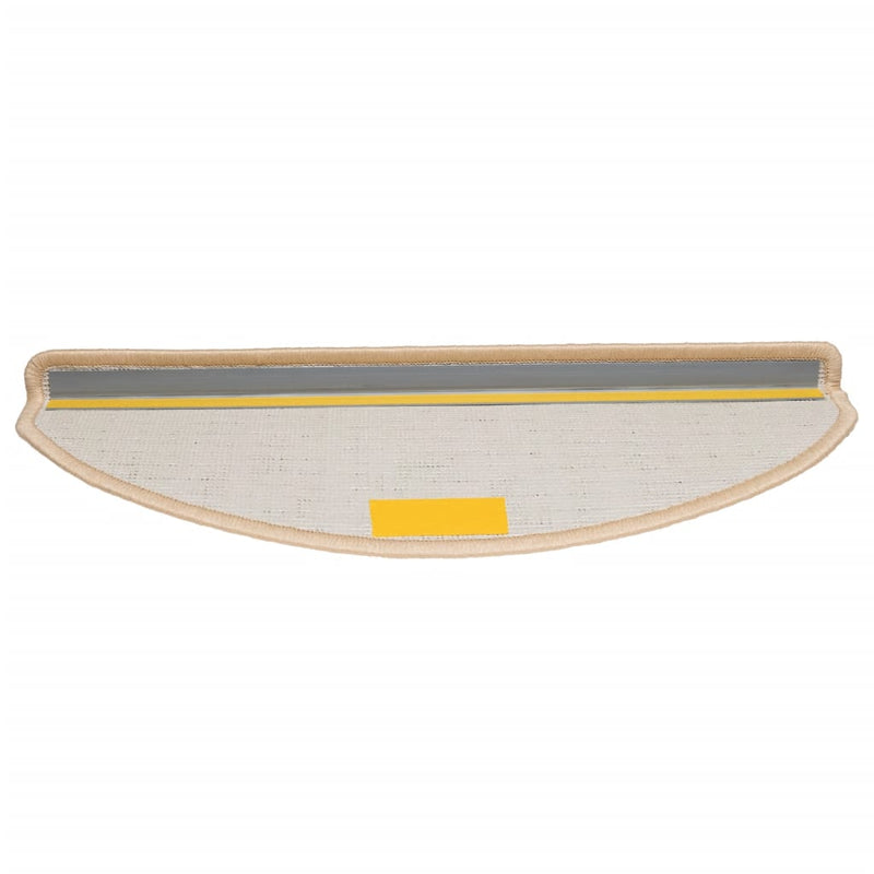 vidaXL Tappetini per scale 15 pz 65x21x4 cm Crema Semicircolari Grandi - Image 5 of 9