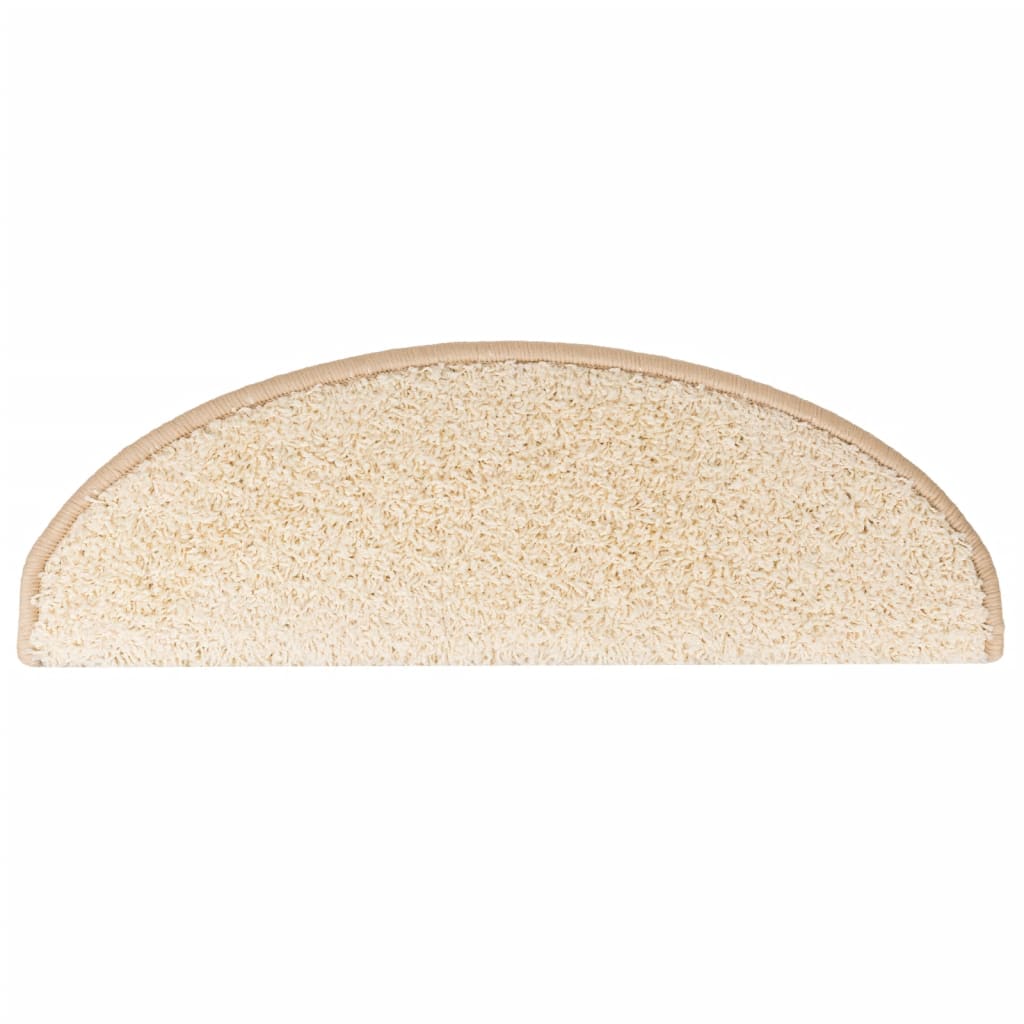 vidaXL Tappetini per scale 15 pz 65x21x4 cm Crema Semicircolari Grandi - Image 6 of 9