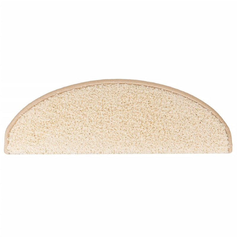 vidaXL Tappetini per scale 15 pz 65x21x4 cm Crema Semicircolari Grandi - Image 6 of 9