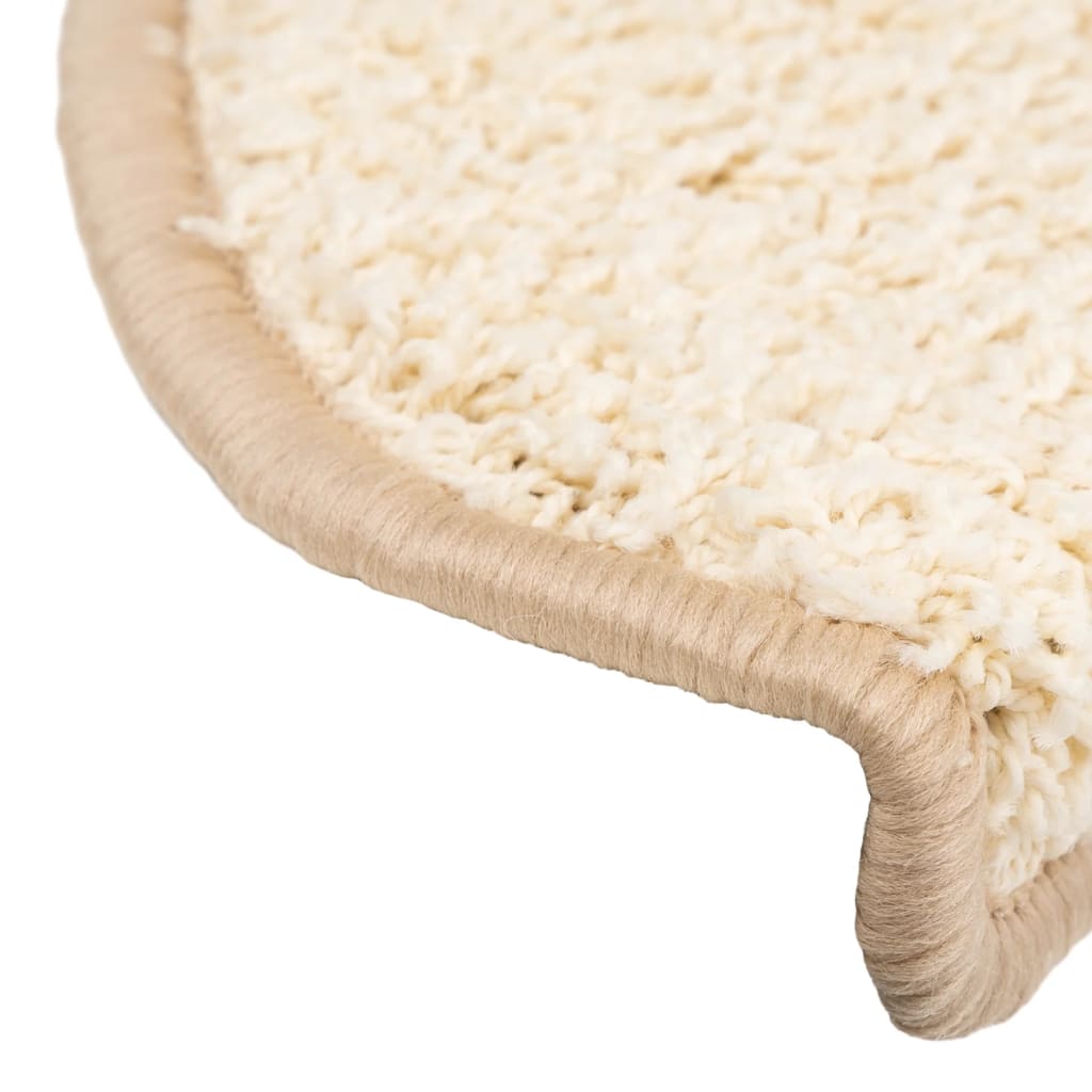 vidaXL Tappetini per scale 15 pz 65x21x4 cm Crema Semicircolari Grandi - Image 7 of 9